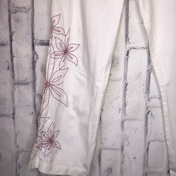 Prana off white organic cotton floral cropped pant - Picture 4 of 6